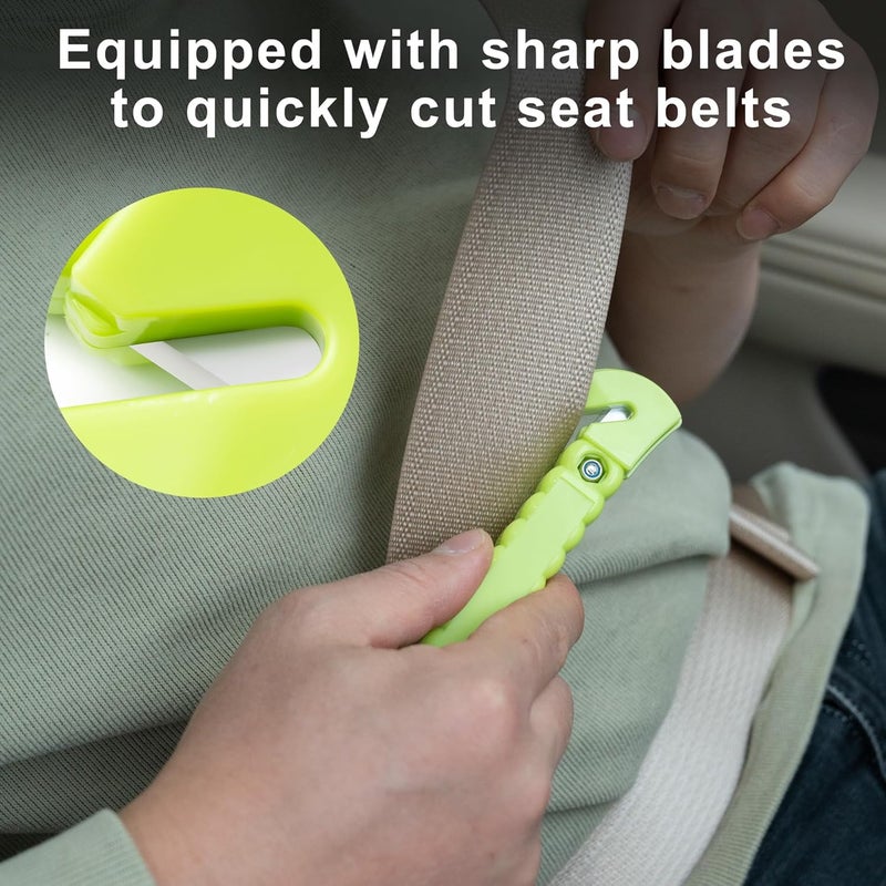 Husfunov Car Safety Hammer Set of 2, Auto Car Escape Tool, Car Window Glass Hammer Breaker and Seat Belt Cutter Escape 2-in-1 Tool, for Family Rescue and Auto Traffic Accident Emergency Escape - Image 4